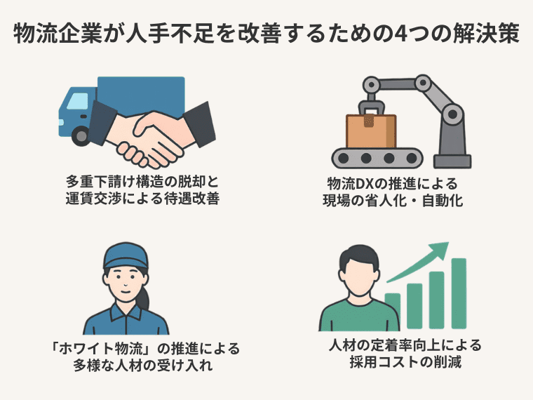 物流企業が人手不足を改善するための4つの解決策