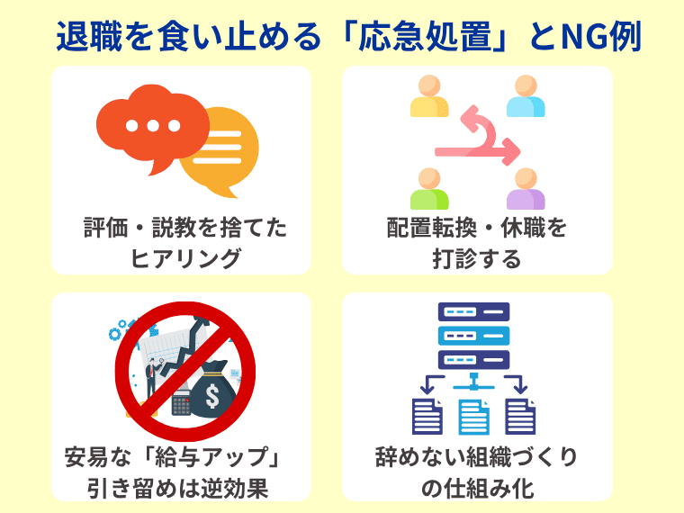 手遅れになる前に!今すぐ退職を食い止める「応急処置」とNG例