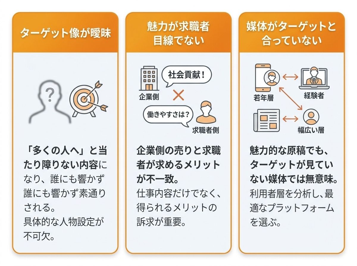 「応募がない」はなぜ？求人広告の効果が出ない3つの根本原因