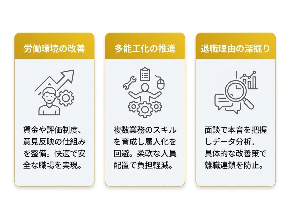 【定着率向上編】従業員が「働き続けたい」と思える職場を作る3つの施策