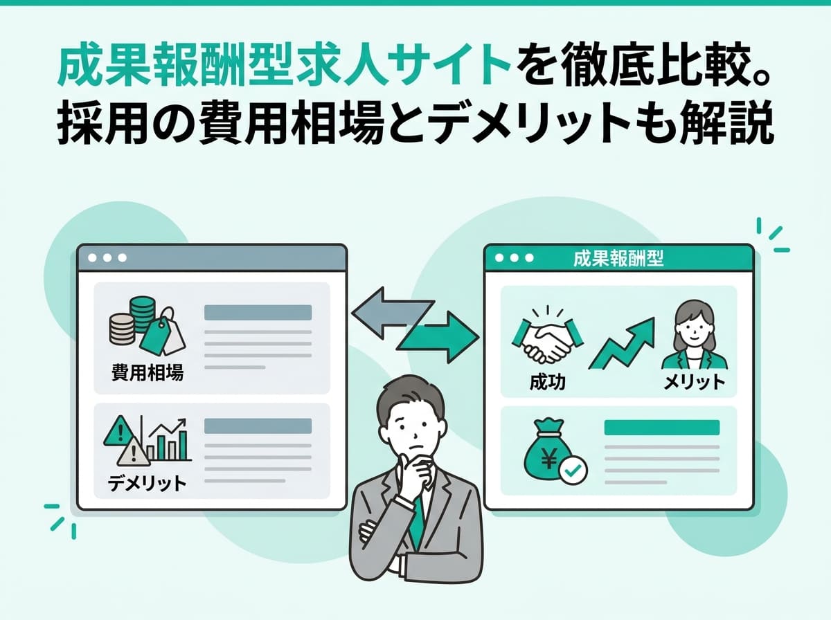 成果報酬型求人サイトを徹底比較。採用の費用相場とデメリットも解説